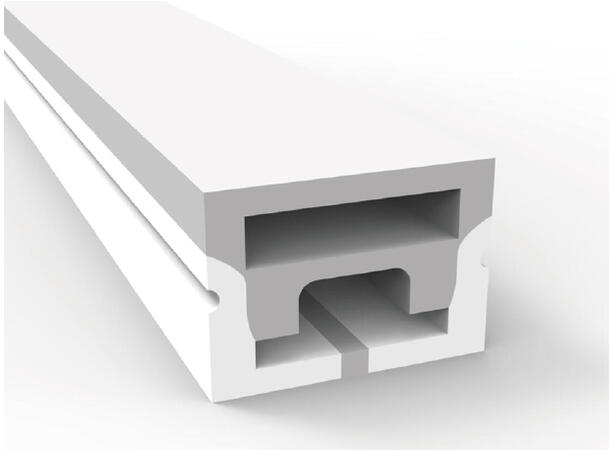 SBL Silikonprofil kit 20 x 14mm 5m, Komplett kit, Uten LED Strip, Hvit