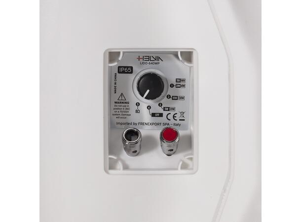 HELVIA LIDO-640 WPW Miljøhøyttaler, IP65 40W, 6", 70/100/8ohm, Hvit