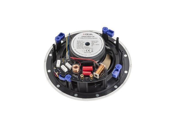HELVIA ONDA-880TFW Himlingshøyttaler 80W, 8", 8ohm, Rammeløs, Hvit