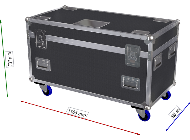 KAGU Flightcase 2 x Astra Hybrid 330 1183 x 583 x 737mm, Uten clamps montert