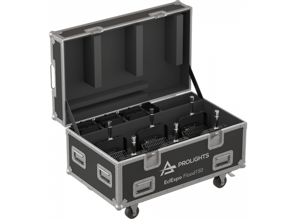PROLIGHTS FCLEXPOFL150 Flightcase Til 6 x ECLEXPRFL150,Sort