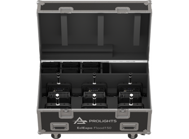 PROLIGHTS FCLEXPOFL150 Flightcase Til 6 x ECLEXPRFL150,Sort