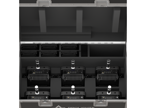 PROLIGHTS FCLEXPOFL150 Flightcase Til 6 x ECLEXPRFL150,Sort