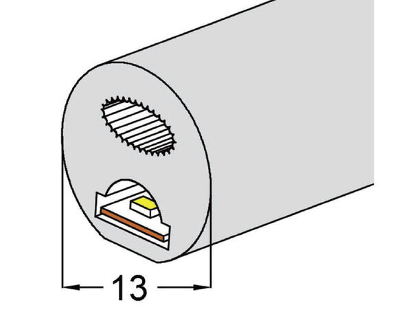 SBL Silikonprofil kit Ø13mm 5m, Komplett kit, Uten LED Strip, Hvit