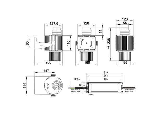 JB SYSTEMS Rotogobo outdoor, IP65 100W LED, 20°
