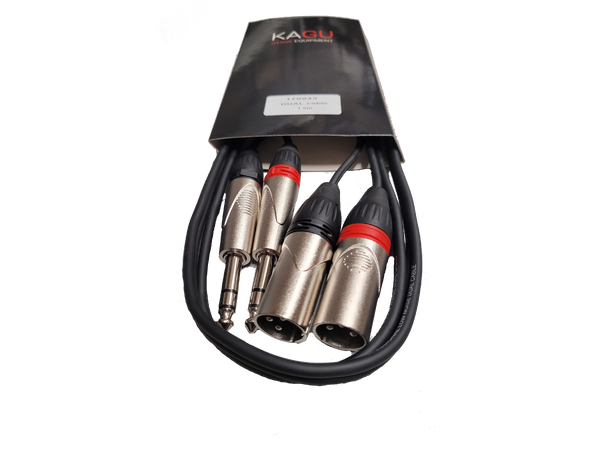 KAGU Audiokabel TRS - XLR han, 5m