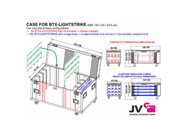 KAGU Flightcase BTX-Lightstrike 8/16 x BTX Lightstrike