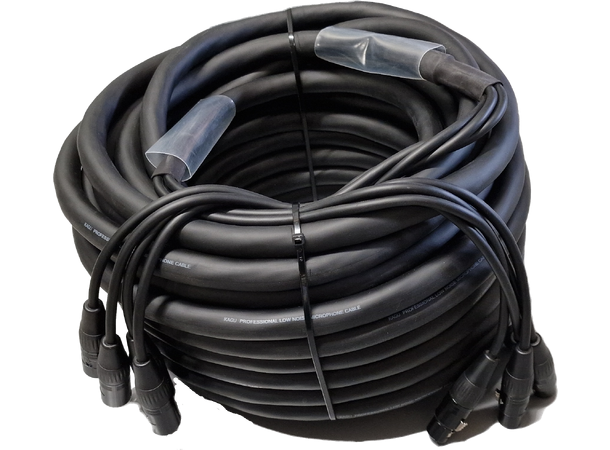 KAGU Multikabel DMX 4 x 4 x 0,22mm², 12m Seetronic 5pin XLR Han - Hun, Sort