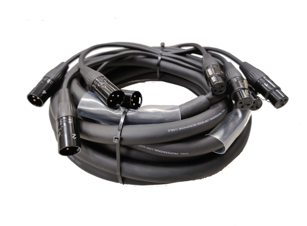 KAGU Multikabel audio 4 x 0,22mm², 6m Seetronic XLR Han - Hun, Sort