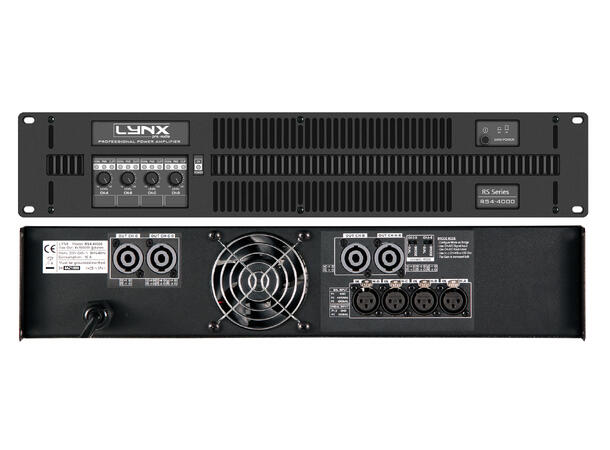 LYNX RS4-6000 Forsterker 4 x 1500W @ 4 ohm