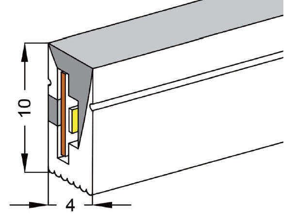 SBL Silikonprofil kit 4 x 10mm 5m, Komplett kit, Uten LED Strip, Hvit