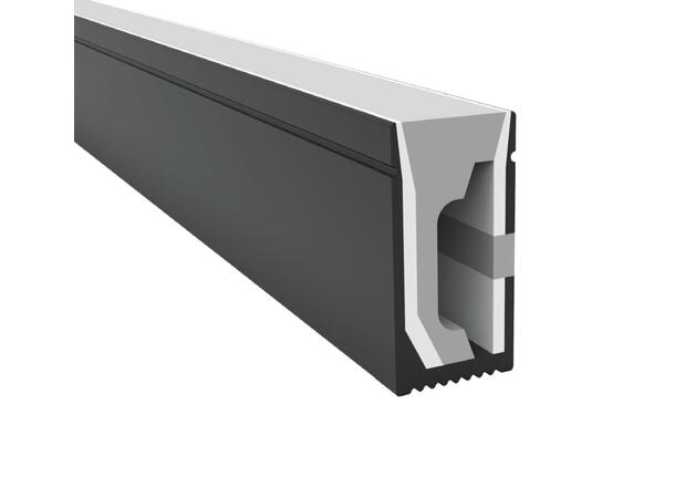 SBL Silikonprofil kit 6 x 12mm 5m, Komplett kit, Uten LED Strip, Sort