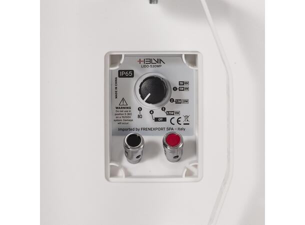 HELVIA LIDO-530 WPW Miljøhøyttaler, IP65 30W, 5.25", 70/100/8ohm, Hvit