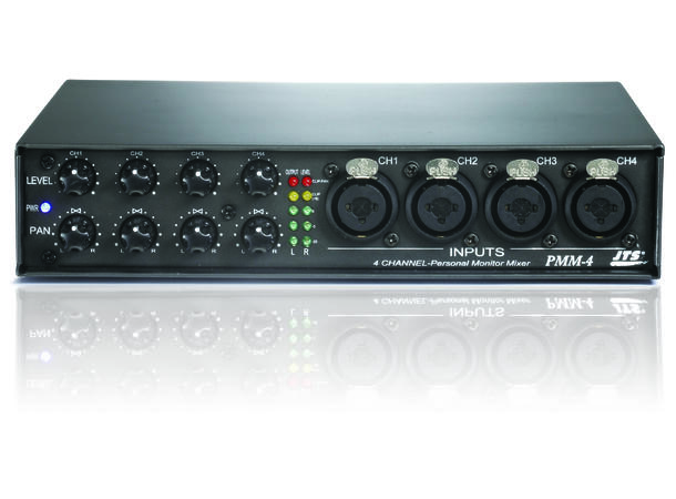 JTS PMM-4 Mini monitor mikser 4 inn/2 ut 4 mik/linje+ 2 aux innganger inn.  2 ut