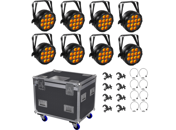 PROLIGHTS LUMIPAR12HPRO Tourpack 8 8 stk lamper i flight med tilbehør