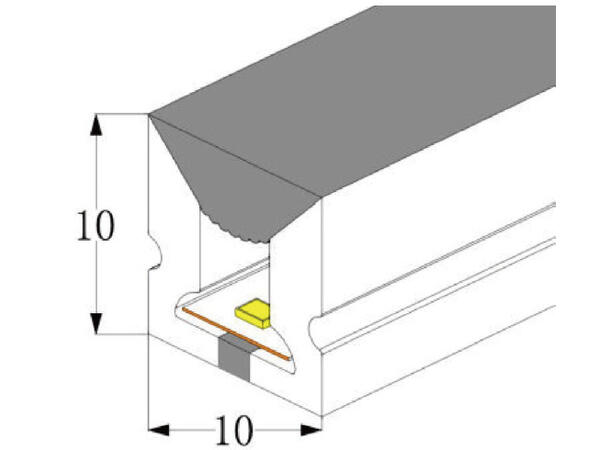 SBL Silikonprofil kit 10 x 10mm 5m, Komplett kit, Uten LED Strip, Hvit