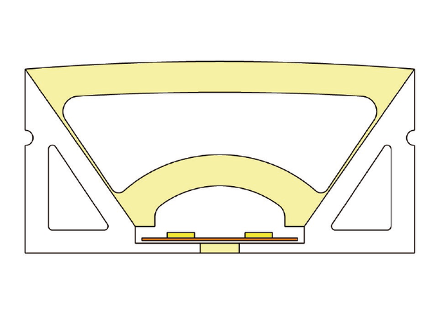 SBL Silikonprofil kit 50 x 25mm 5m, Komplett kit, Uten LED Strip, Hvit