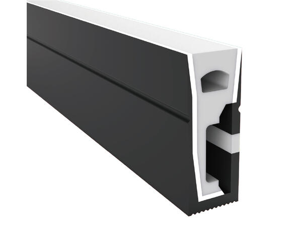 SBL Silikonprofil kit 6 x 16mm 5m, Komplett kit, Uten LED Strip, Sort