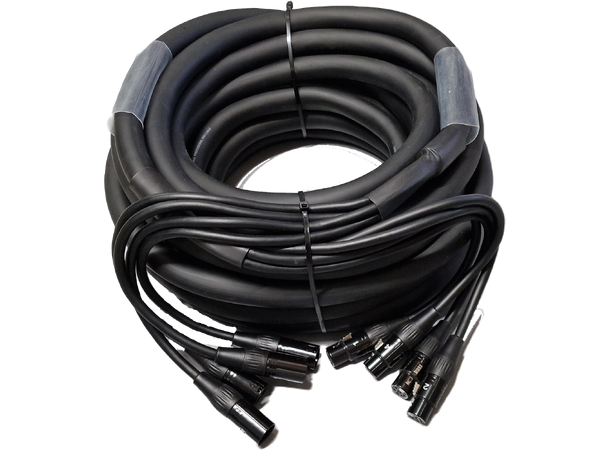 KAGU Multikabel audio 4 x 0,22mm², 50m Seetronic 3pin XLR Han - Hun, Sort