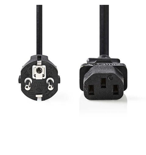 KAGU Schuko-EUR kabel, 5 meter, sort Rett Schuko og rett EURO, 3x1mm2