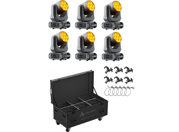 PROLIGHTS Jetwash7 Tourpack 6 stk lamper i flight med tilbehør