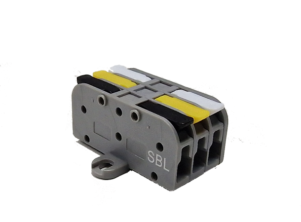 SBL Koblingsklemme 3x3 50 stk. black+yellow+white