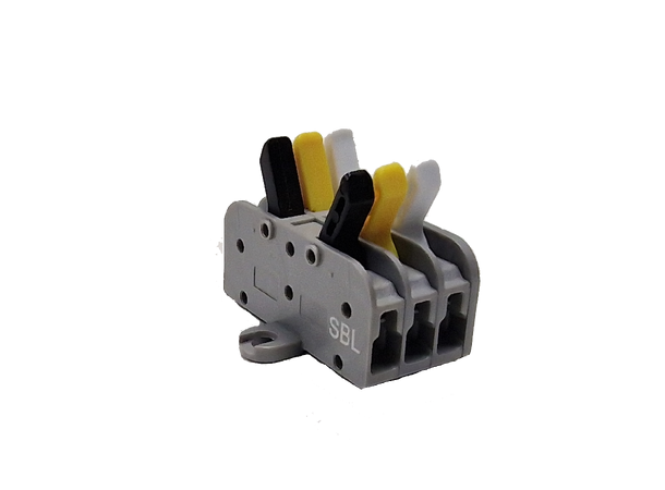 SBL Koblingsklemme 3x3 50 stk. black+yellow+white