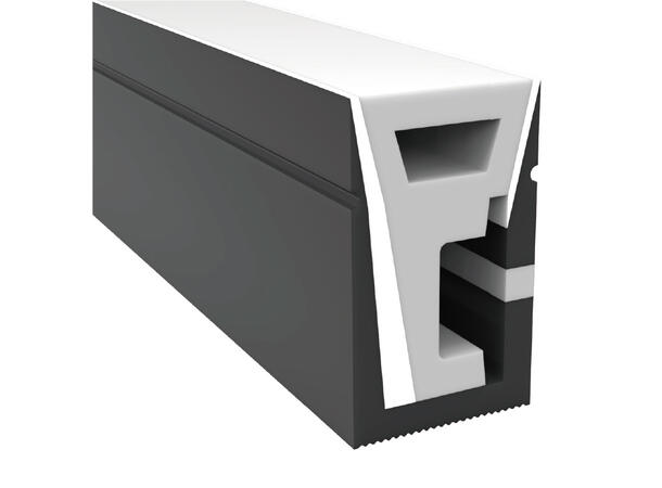 SBL Silikonprofil kit 12 x 20mm 5m, Komplett kit, Uten LED Strip, Sort