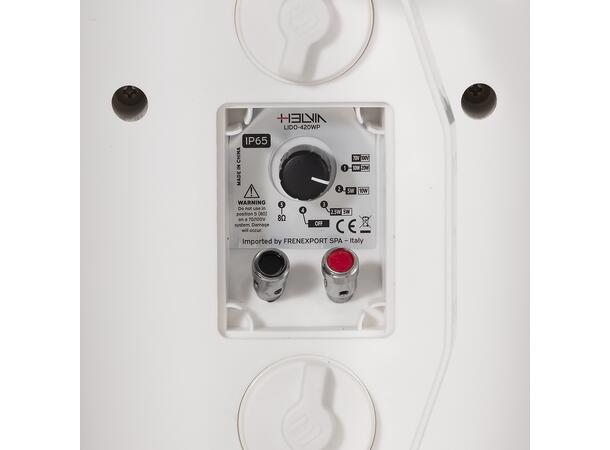 HELVIA LIDO-420 WPW Miljøhøyttaler, IP65 20W, 4", 70/100V/8ohm, Hvit
