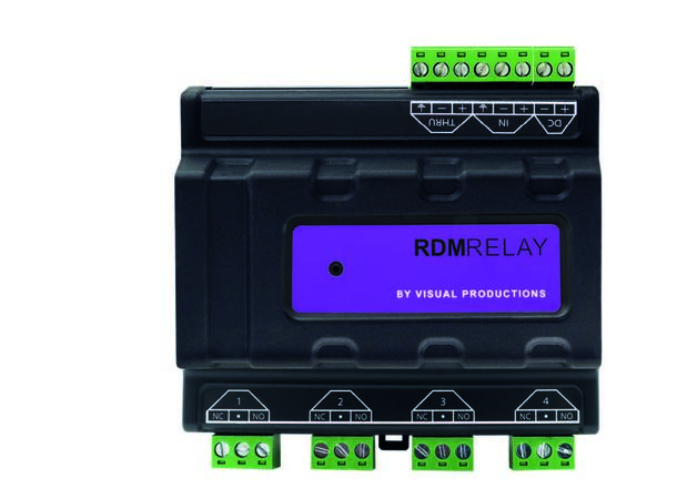 VISUAL PRODUCTIONS RDM Relay (Term) 4 x Relays, DIN Rail, DMX/RDM