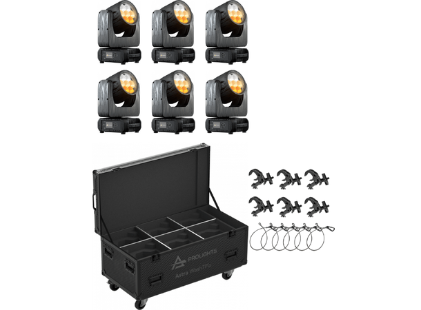 PROLIGHTS AstraWash7PIXIP Tourpack 6 stk lamper i flight med tilbehør