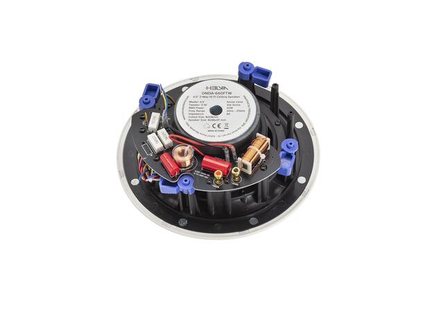 HELVIA ONDA-660TFW Himlingshøyttaler 60W, 6", 8ohm, Rammeløs, Hvit