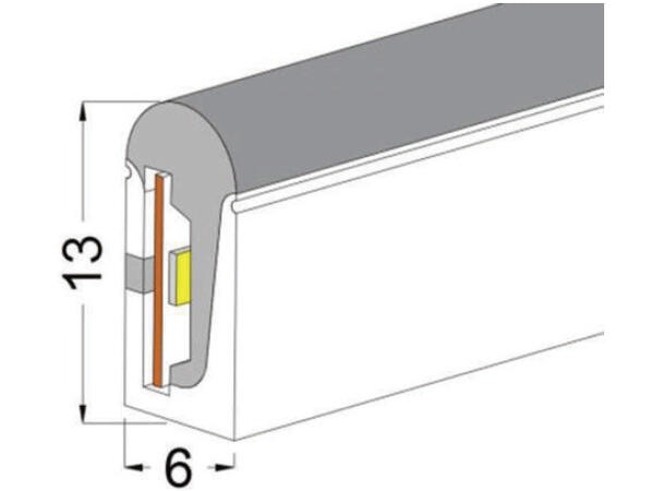 SBL Silikonprofil kit 6 x 13mm 5m, Komplett kit, Uten LED Strip, Hvit