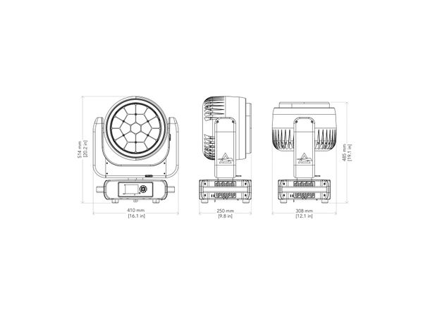 PROLIGHTS ASTRAWASH19PIXWH Moving head 19x40W LED RGBW/FC, 4-54°, Hvit