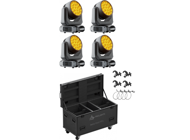 PROLIGHTS Jetwash19 Tourpack 4 stk lamper i flight med tilbehør