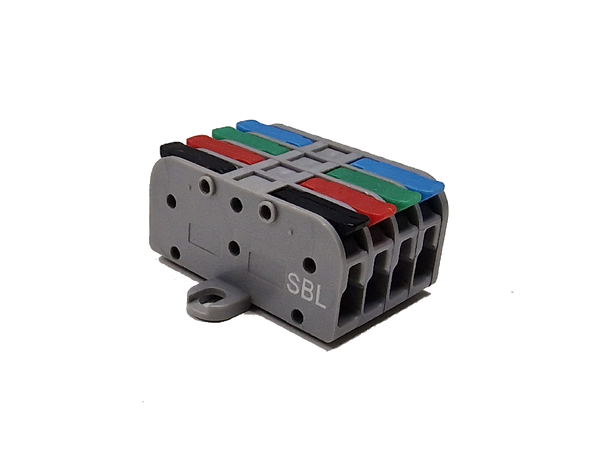 SBL Koblingsklemme 4x4 50 stk, black+red+green+blue