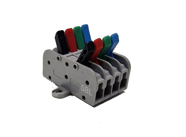 SBL Koblingsklemme 4x4 50 stk, black+red+green+blue