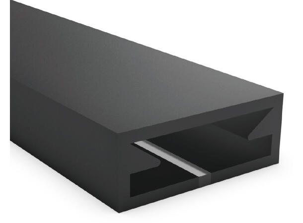 SBL Silikonprofil kit 13 x 5mm 5m, Komplett kit, Uten LED Strip, Sort