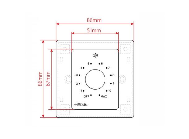 HELVIA MURA 210 Volumkontroll 10W, 12 pos, 70/100V