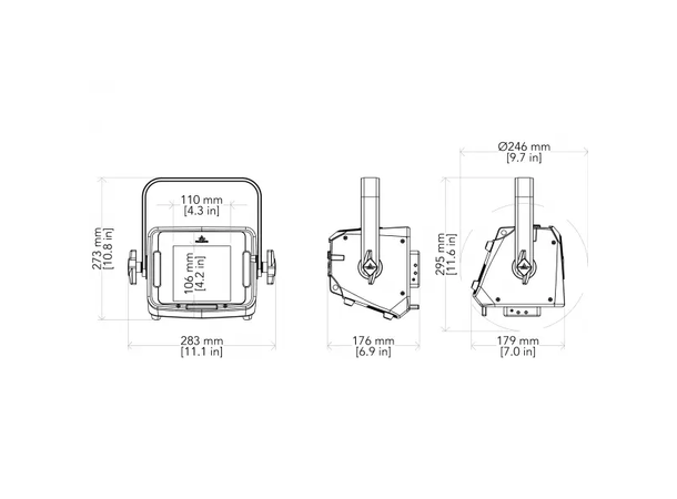 PROLIGHTS ECLEXPOFL150VWBK Floodlight 150W VW LED, 100 x 60°, 2700-6500K, Sort