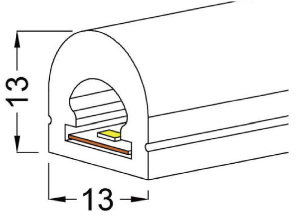 SBL Silikonprofil kit 13 x 13mm 5m, Komplett kit, Uten LED Strip, Hvit
