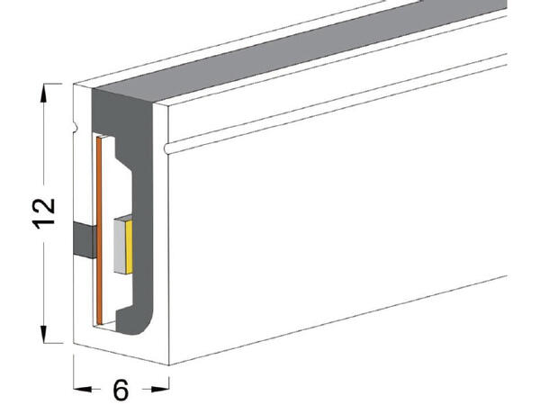 SBL Silikonprofil kit 6 x 12mm 5m, Komplett kit, Uten LED Strip, Hvit