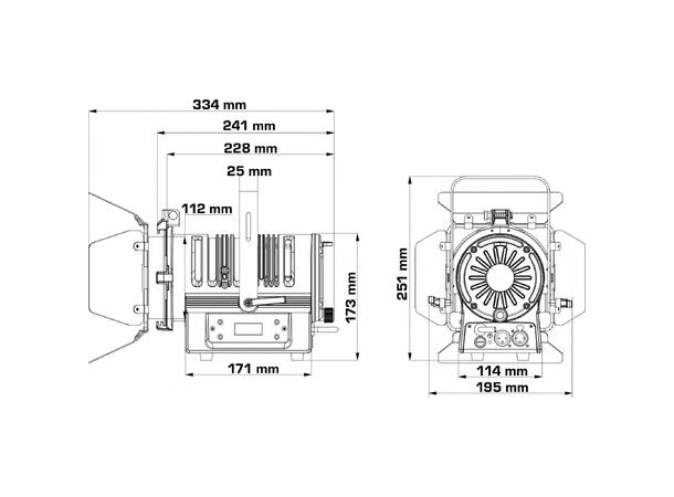 BRITEQ BT-THEATRE 50WW Fresnell Sort. 50W, 3200K. CRI>92. DMX. 10-50°