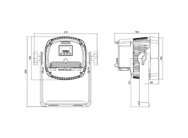 BRITEQ COLORAY 18FCR LED par, IP65 18 x 8W RGBW LED, 20°, RDM, Hvit