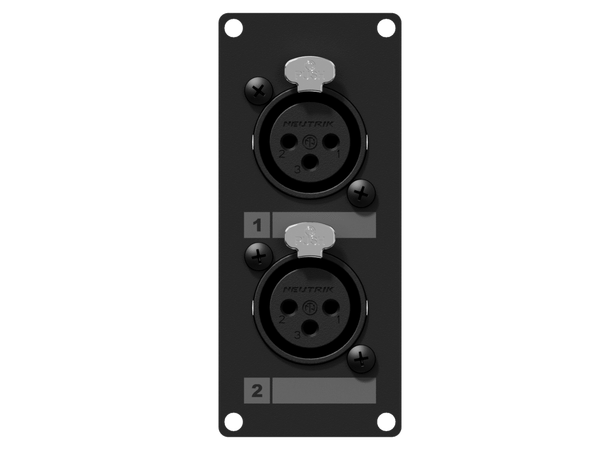 CAYMON Casy 1 Space, 2 x XLR Female 35,5 x 82,1 mm, Sort