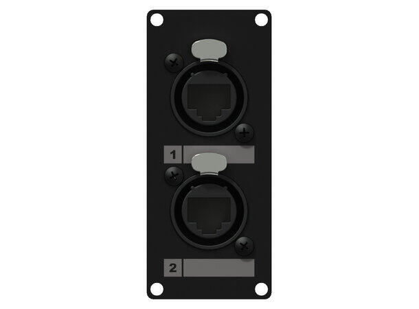 CAYMON Casy 1 Space, 2xEthercon to RJ45 35,5 x 82,1 mm, Sort