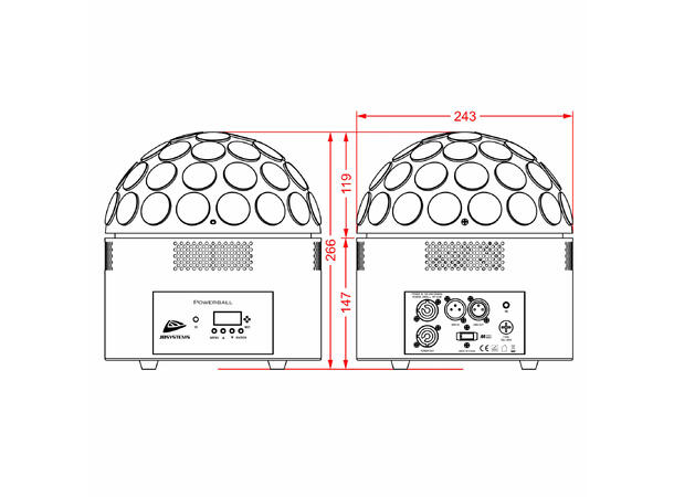 JB SYSTEMS Powerball White Lyseffekt 20 x 10W WW+CW LED, 3pin DMX