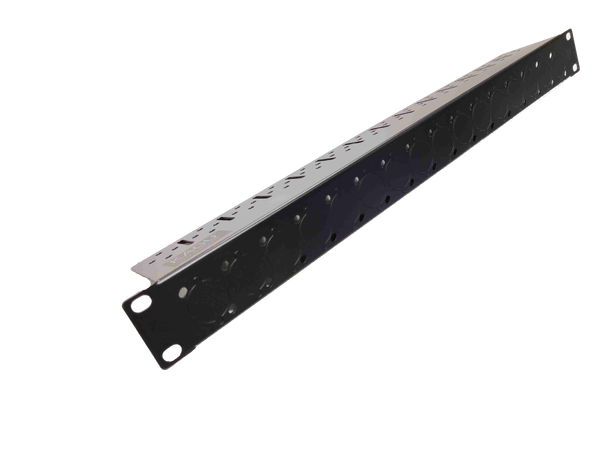 KAGU Steel connector panel 1U 19", Stål, Sort