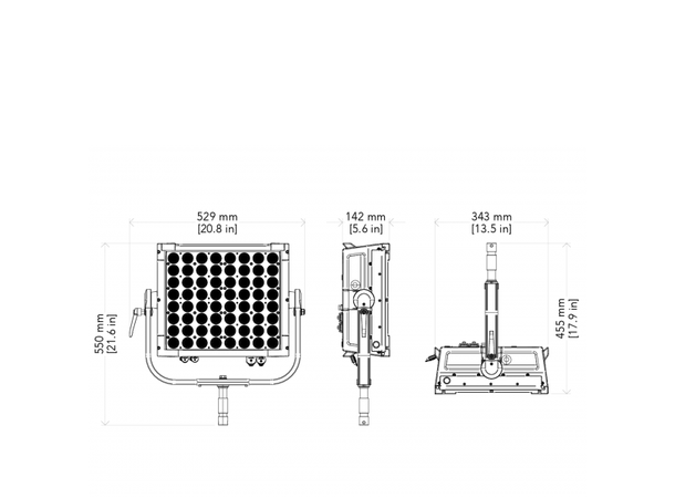 PROLIGHTS ECLPANELIPHARD1X1  Softlight 300W FC LED, 20°, CRI:95.6 @3200K, IP65
