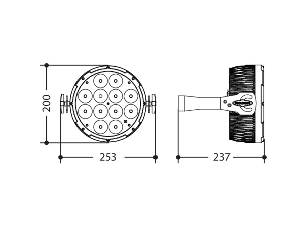 PROLIGHTS LUMIPAR12UQPRO5 LED Par 12x8W RGBW/FC LED Par, 25°, 3/5 pin DMX